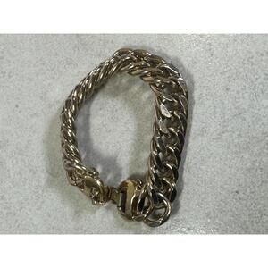 Vintage Monet Gold Tone Rope Link Bracelet Chunky Designer